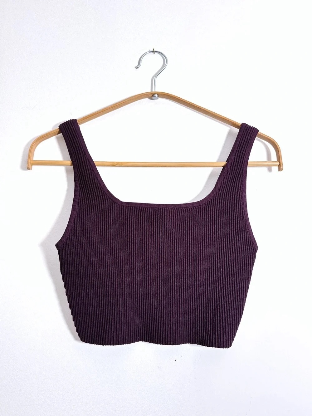 ARITZIA: Sculpt Knit Square Neck Crop Tank Top - Purple